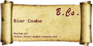Bier Csaba névjegykártya