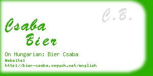 csaba bier business card